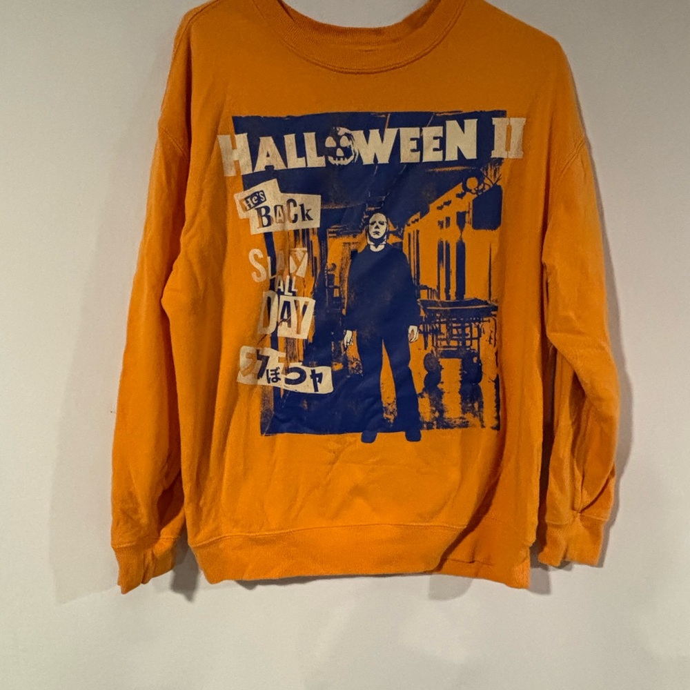 Michael Myers Halloween II Slay All Day Orange Crewneck Sweatshirt